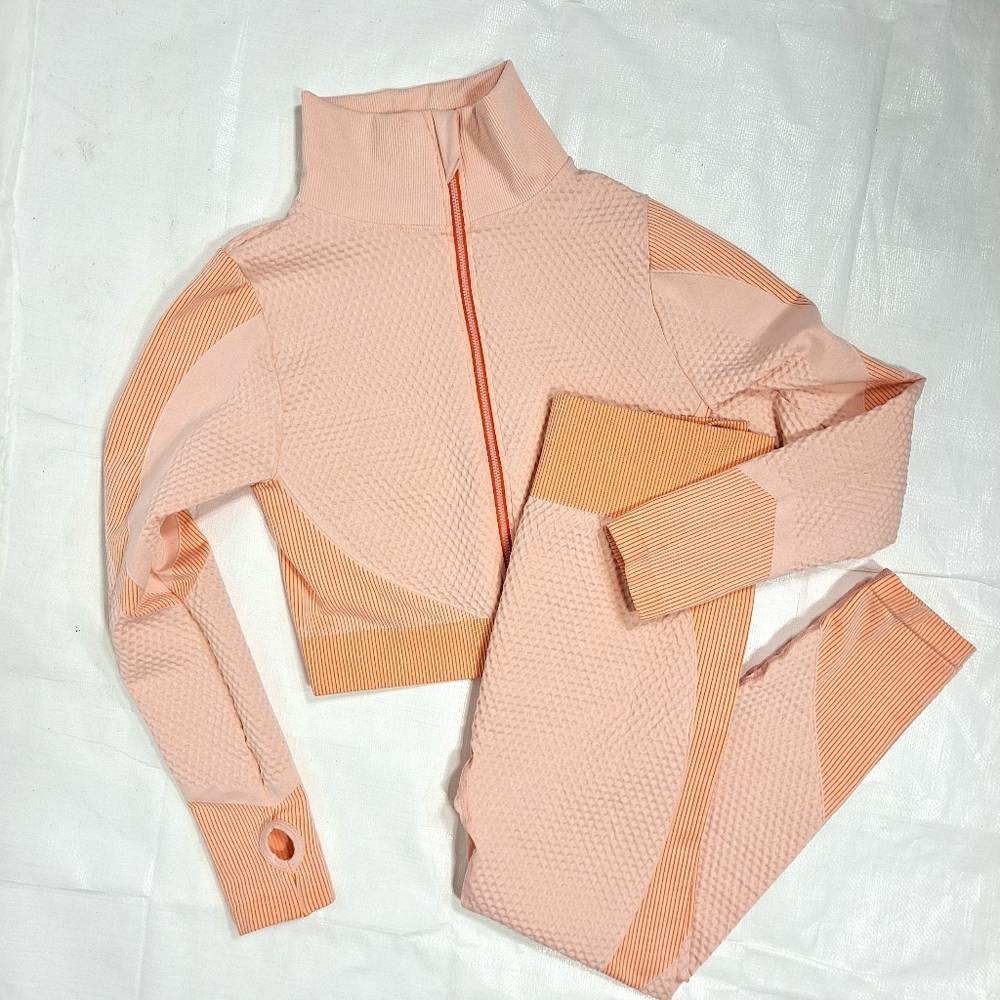 C+D+M Sherbert Orange 2 Piece Workout Set NWOT